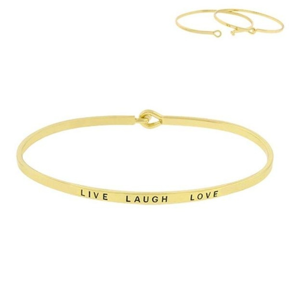 Gold LIVE LAUGH LOVE MESSAGE BRACELET